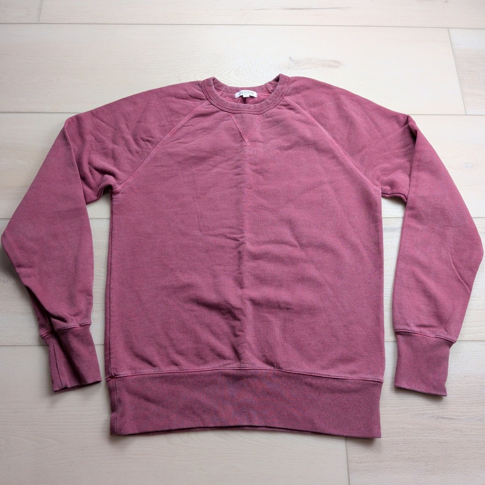 Gustin Crewneck Sweatshirt Mens S Burgundy Red Cotton French Terry Made in USA